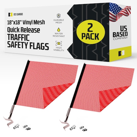 Dc Cargo Red Safety Flag with EZ Mount, 2PK SFEZMR-2
